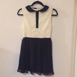 Black and White Collared Dress